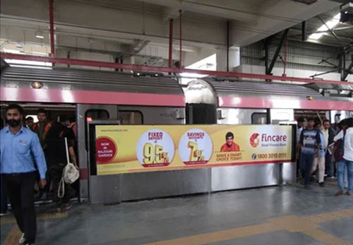 On The platform Advertising Service Pink Line Delhi Metro Stations